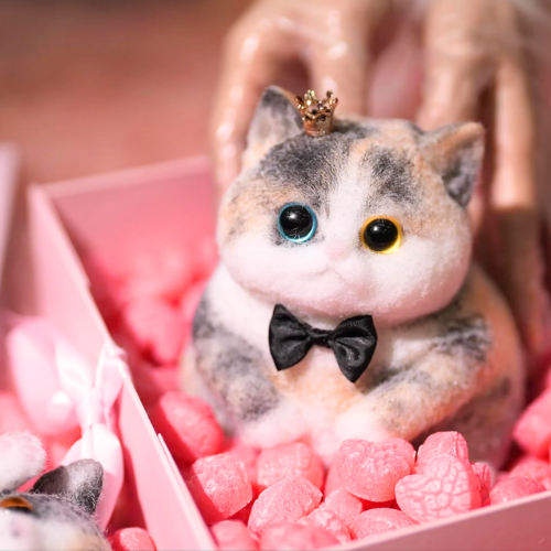 About 1000g Handmade Velvety Chubby Mixed-Color Cat Food-Grade Stress Relief Squishy